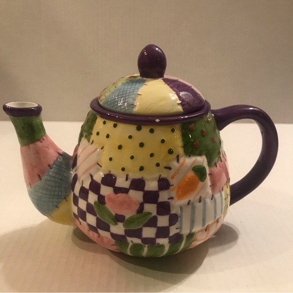 Vintage Cottontale Collection Quilt Teapot, 4 Quilt Plates And 2 Quilt C… - Picture 8 of 16